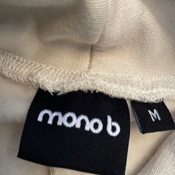 Comfy Fleece size Medium Crop Top in a Cream Colour by Mono B. - Picture 7 of 7